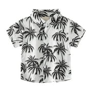 Little \u0026 Big Boys Button Down Hawaii Shirts Short Sleeve Tropical Shirt Tops For Kids Toddlers For 2 To 8 Years Old